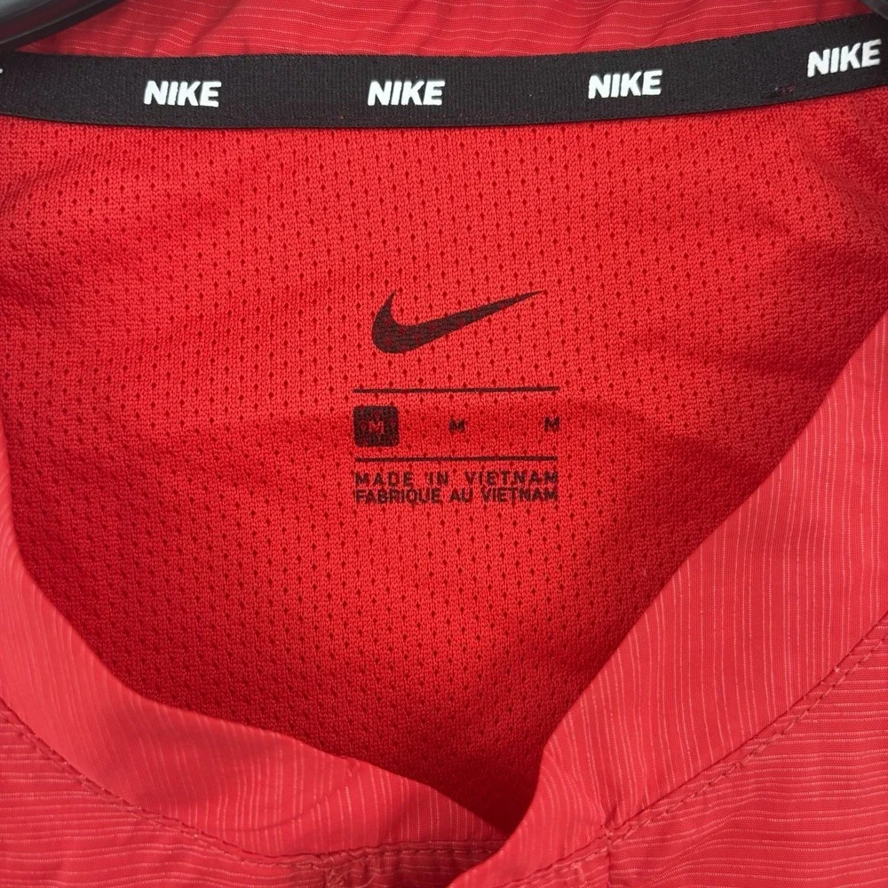 Nike Baseball Wind Shirt Mens M Pullover Long Sleeve Red Gray Jacket Embroidered